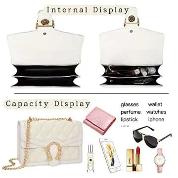 Chic DEEPMEOW Women's Quilted Crossbody Purse