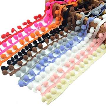 20 Yards Pom Poms Fringe Ball Trim for Creative Crafts