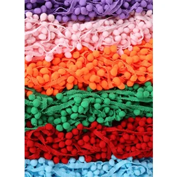 20 Yards Pom Poms Fringe Ball Trim for Creative Crafts