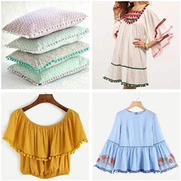 20 Yards Pom Poms Fringe Ball Trim for Creative Crafts