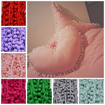 20 Yards Pom Poms Fringe Ball Trim for Creative Crafts