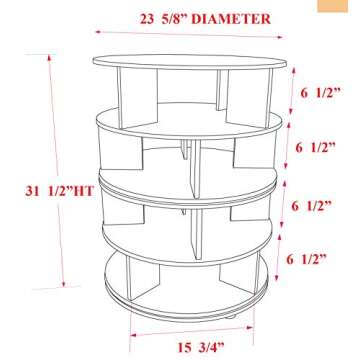 Kings Brand Furniture – 4-Tier Rotating Lazy Susan Shoe Rack, 360° Revolving Shoe Storage Organiz...
