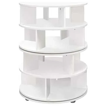 Kings Brand Furniture – 4-Tier Rotating Lazy Susan Shoe Rack, 360° Revolving Shoe Storage Organizer for Closet Entryway Bedroom Hallway, White