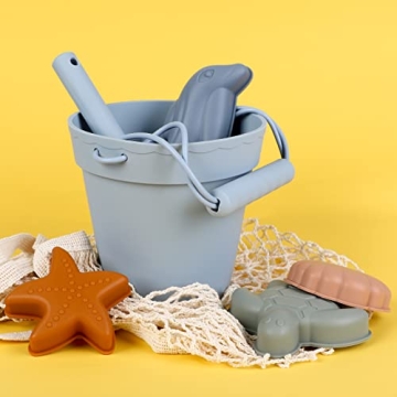 BLUE GINKGO Silicone Beach Toys for Kids Travel Friendly Set