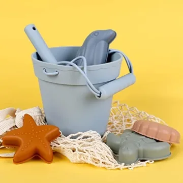 BLUE GINKGO Silicone Beach Toys for Kids Travel Friendly Set