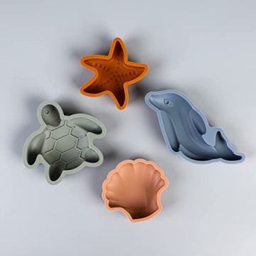 BLUE GINKGO Silicone Beach Toys for Kids Travel Friendly Set