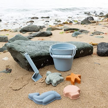 BLUE GINKGO Silicone Beach Toys for Kids Travel Friendly Set