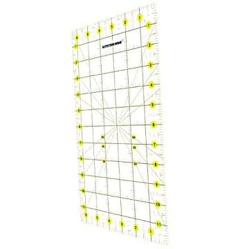 AUTOTOOLHOME Quilting Ruler Acrylic Quilters' Ruler for Easy Precision Cutting Fabric Paper, 6.5" x ...