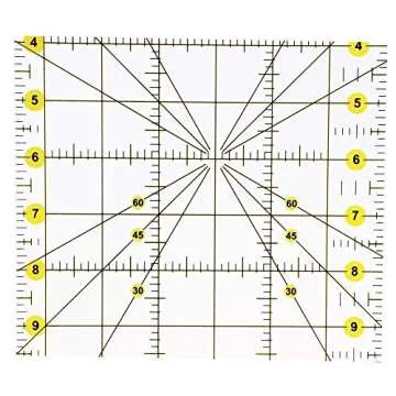 AUTOTOOLHOME Quilting Ruler Acrylic Quilters' Ruler for Easy Precision Cutting Fabric Paper, 6.5" x 12" for Quilting, Sewing & Crafts Template