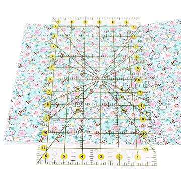 AUTOTOOLHOME Quilting Ruler Acrylic Quilters' Ruler for Easy Precision Cutting Fabric Paper, 6.5" x 12" for Quilting, Sewing & Crafts Template