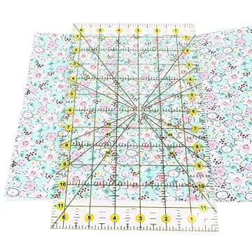 AUTOTOOLHOME Quilting Ruler Acrylic Quilters' Ruler for Easy Precision Cutting Fabric Paper, 6.5" x 12" for Quilting, Sewing & Crafts Template