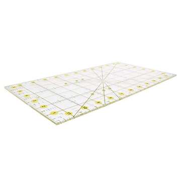AUTOTOOLHOME Quilting Ruler Acrylic Quilters' Ruler for Easy Precision Cutting Fabric Paper, 6.5" x 12" for Quilting, Sewing & Crafts Template