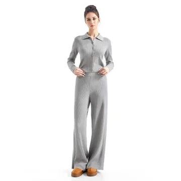 Comfortable Ribbed Lounge Set - SUUKSESS Women