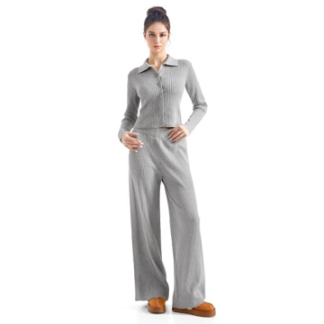 Comfortable Ribbed Lounge Set - SUUKSESS Women