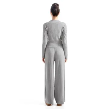 Comfortable Ribbed Lounge Set - SUUKSESS Women