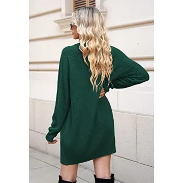 Women's Oversized Turtleneck Sweater Dress for Casual Style