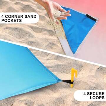 AISPARKY Waterproof Beach Blanket 79" x 83" Lightweight