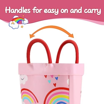 K KomForme Kids Rain Boots Waterproof Fun Designs