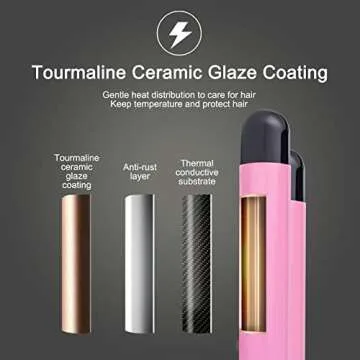 Hair Curling 3 Barrel Hair Curling Irons ，with LCD Temperature Display, Dual Voltage Crimp Temperature Adjustable Portable (Pink).