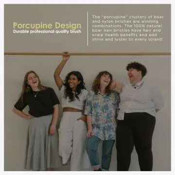 Spornette Boar Bristle Hair Brush for Women - Porcupine Brush with German Boar and Nylon Bristles for Detangling, Straightening & Smoothing - For All Hair Types