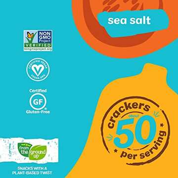 Real Food From the Ground Up Cauliflower and Butternut Squash Crackers - 6 Pack (Sea Salt, Butternut Squash)