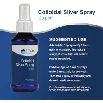Trace Minerals Colloidal Silver Spray - Daily Mineral Supplement to Aid Effective Absorption - Supports Immune, Skeletal & Sleep Health - Super Oxygenated Supplement - 4 fl oz (About 118 Servings)