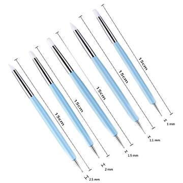 Ecjiuyi 9PCS Sculpting Tools,4PCS Double-Ended Metal Ceramic Clay Ball Stylus Dotting Tools and 5PCS 2 Way Silicone Polymer and Embossing Paper Flower Indentation Tool Set