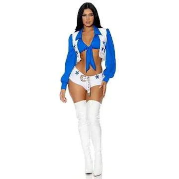 Forplay Women's Field Star Sexy Cheerleader Costume Set, White, S/M