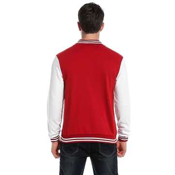 COOFANDY Men's Fashion Varsity Baseball Jacket Long Sleeve Letterman Jacket Slim Fit Bomber