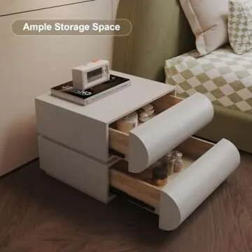 Elegant HIMAmonkey Nightstand with 2 Drawers Ready to Use