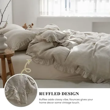 Simple&Opulence 100% Linen Duvet Cover Set, Queen Size