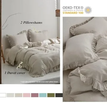 Simple&Opulence 100% Linen Duvet Cover Set, Queen Size