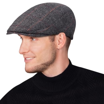 Affordable Vintage Herringbone Newsboy Caps for Men