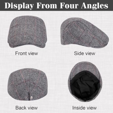 Affordable Vintage Herringbone Newsboy Caps for Men