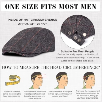 Affordable Vintage Herringbone Newsboy Caps for Men