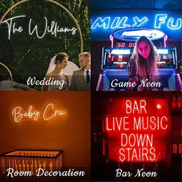 ZLOOREE Custom LED Neon Sign Personalized Neon Light for Wedding Birthday Party Home Bedroom Living/Game Room Decor Shop Bar Logo Name Light Sign Neon Signs for Wall Decor Mothers Day Gifts