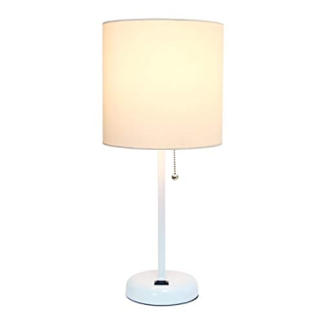 Simple Designs LT2024-WOW Lamp with Charging Outlet and Shade