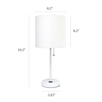 Simple Designs LT2024-WOW Lamp with Charging Outlet and Shade