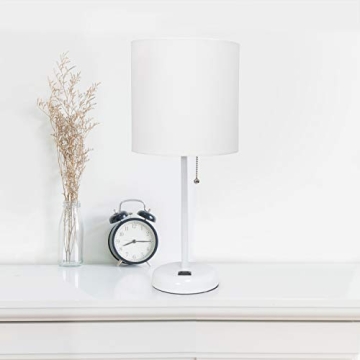 Simple Designs LT2024-WOW Lamp with Charging Outlet and Shade