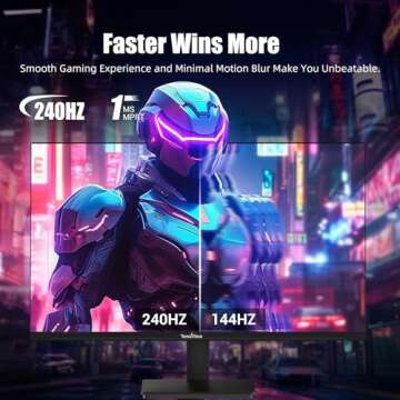 InnoView 27 Inch 2K 240Hz 2560 * 1440p 1ms Gaming Monitor Height Adjustable 99% sRGB FreeSync HDR10 Eyes Care Computer PC Gamer Monitor with 3W*2 Speakers Built in DP HDMI for Game