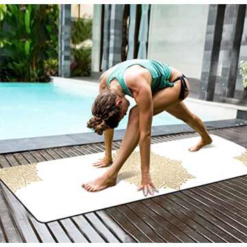 nuveti Yoga Mat Print Extra Thick TPE Non Slip Fitness Exercise Mat with Carrying Bag,72"x24" Extra Thick 6MM Exercise & Workout Mat for Yoga, Pilates Fitness and Floor Exercises