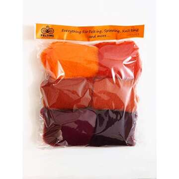 Felting Wool Kit – Starter Kit - Wool Felt Pack - Carded Wool Set for Needle Felting – Wool Batt...
