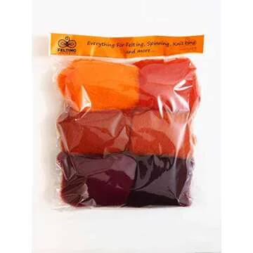Felting Wool Kit – Starter Kit - Wool Felt Pack - Carded Wool Set for Needle Felting – Wool Batt...