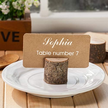Toncoo Rustic Wood Place Card Holders for Table Decor