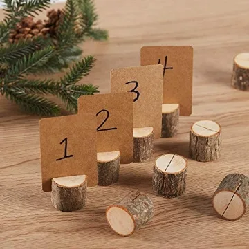 Toncoo Rustic Wood Place Card Holders for Table Decor