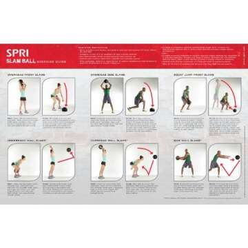 SPRI Dead Weight Slam Ball - Durable Sand-Filled No-Bounce Heavy Duty Ball for Tossing, Slamming, Core Strength Training, Endurance, and General Fitness - Easy to Read Weight Label - 15 lb