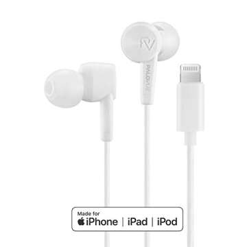 PALOVUE Lightning Headphones Earphones Earbuds Compatible iPhone 14 13 12 11 Pro Max iPhone X XS Max XR iPhone 8 Plus iPhone 7 Plus MFi Certified with Microphone Controller SweetFlow White