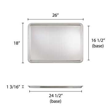 Thunder Group Excellanté 18" x 26" Full Size Aluminum Sheet Pan - Commercial Grade, Durable & Versa...