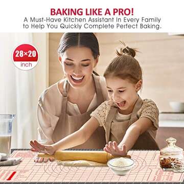 Pastry Baking Mat - Silicone Dough Sheet with Measurements