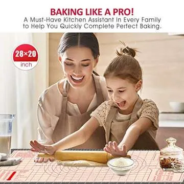 Pastry Baking Mat - Silicone Dough Sheet with Measurements